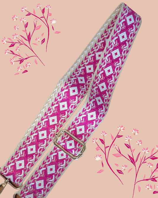 Bagstrap roze met stijlvolle patronen