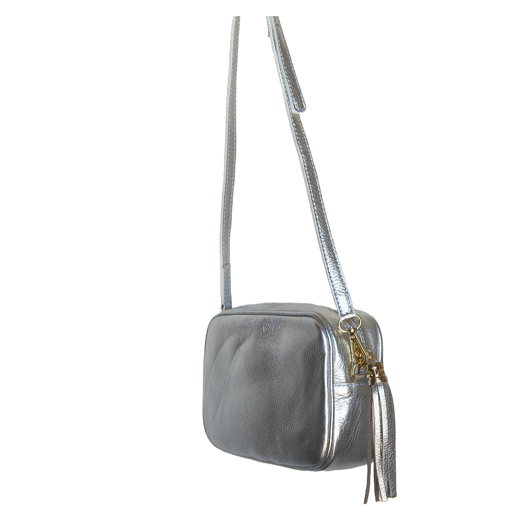 Donker blauwe Crossbody handtas met gouden ritssluiting